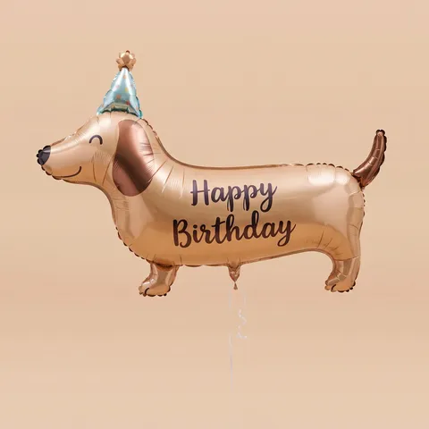 Кулька-такса «Happy Birthday» 109 см з гелієм
